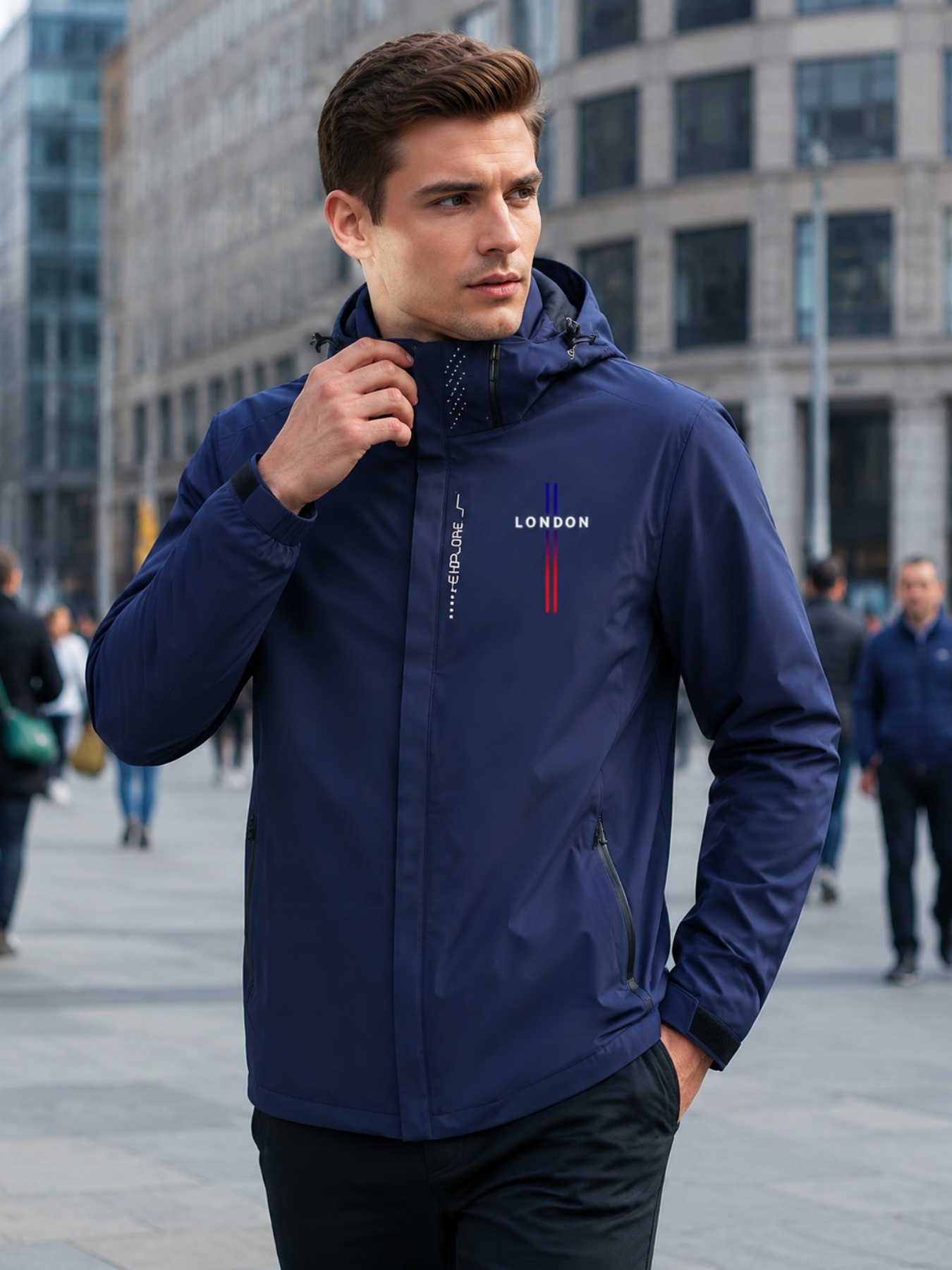 Outdoor Adventure Outfit - Kurtka wiosenna outdoorowa z zamkiem błyskawicznym
