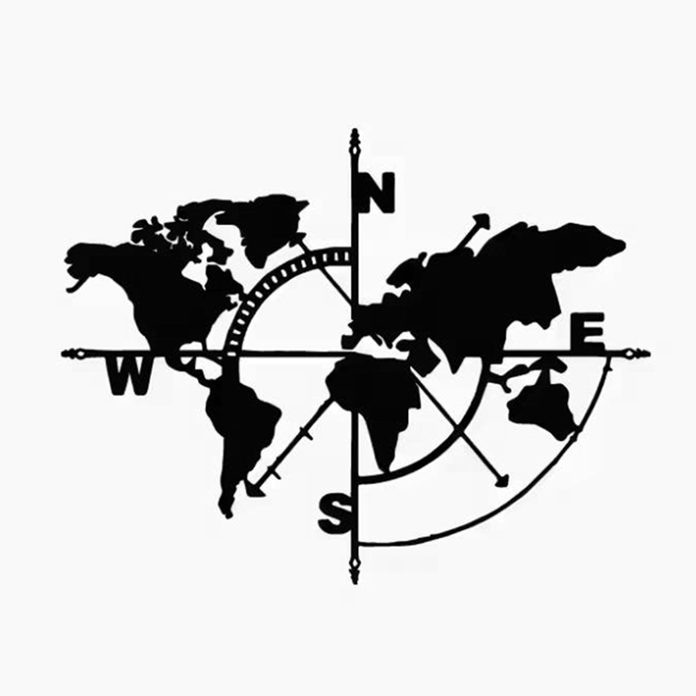 Outdoor Adventure World - Naklejka winylowa z mapą świata i