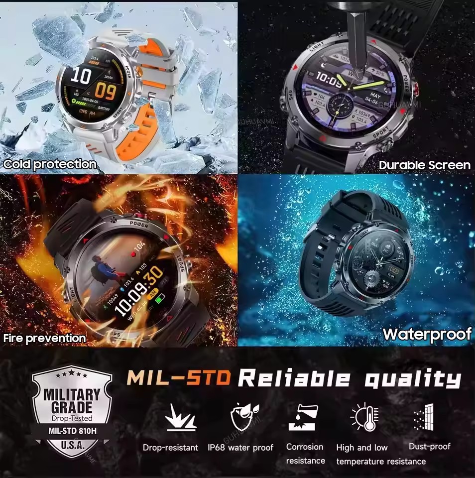 Męski smartwatch wojskowy, spo – Outdoor Adventure World recenzja i cena