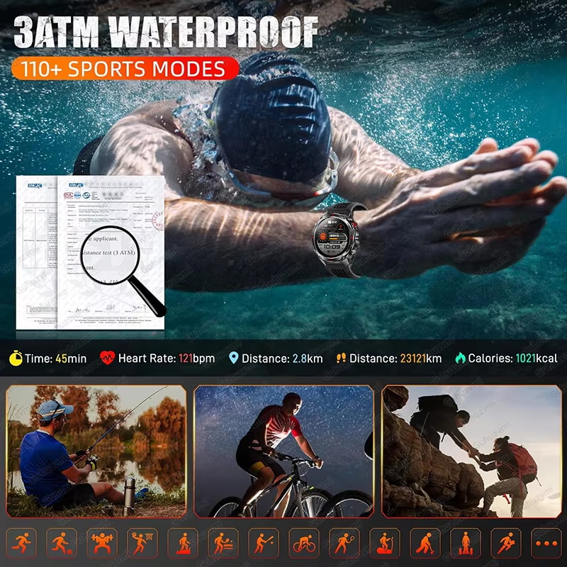 2026 Nowy Smartwatch Wojskowy  – Outdoor Adventure World recenzja i cena
